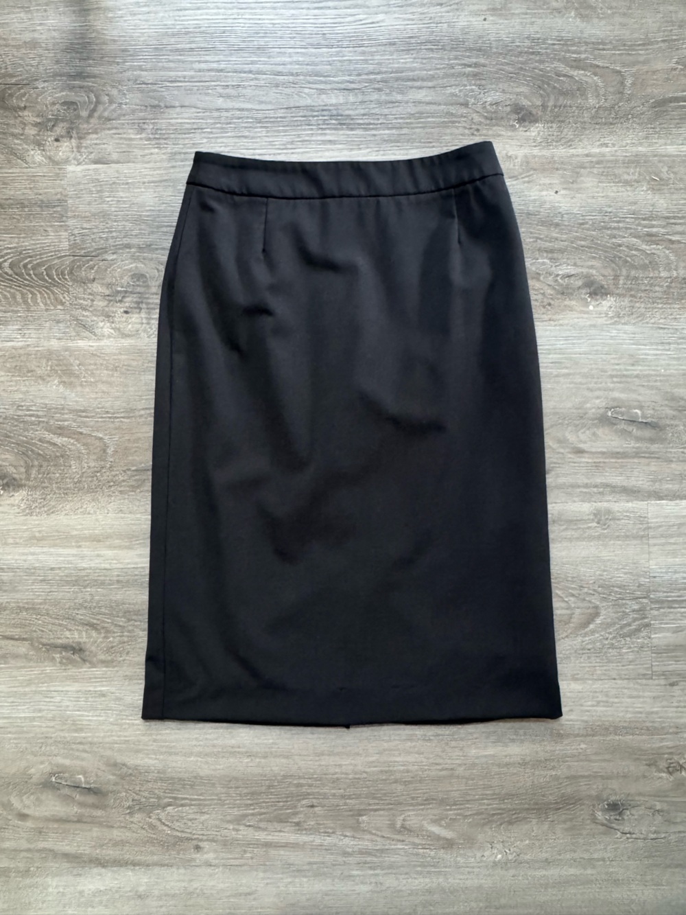 Boss Women's Black Wool Blend Knee Length Pencil Skirt Zip Up